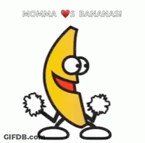 Cartoon Banana With Arms Legs And Smile GIF
