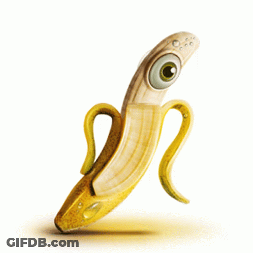 Cartoon Banana With Big Eye GIF