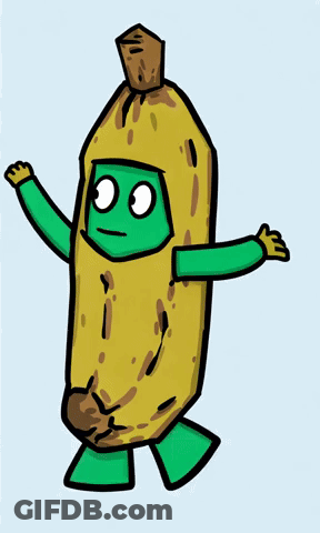Cartoon Banana With Green Legs And Arms GIF
