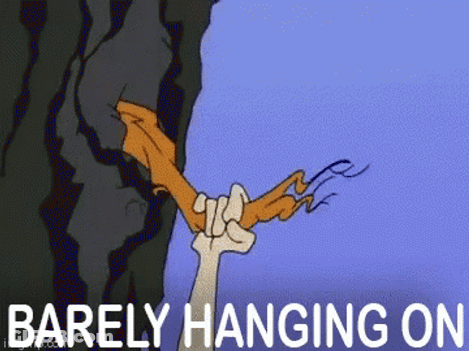 Cartoon Barely Hanging On GIF