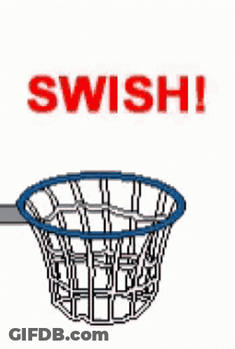 Cartoon Basketball Going Through Hoop GIF