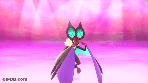 Cartoon Bat With Purple Wing Flying GIF