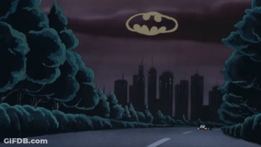 Cartoon Batman Bat Signal On GIF