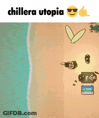 Cartoon Beach Chillera Utopia GIF