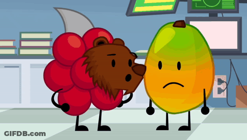 Cartoon Bear And Mango GIF