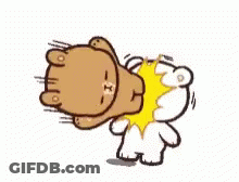 Cartoon Bear Being Punched By Another Bear GIF