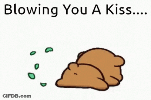Cartoon Bear Blowing Kiss GIF