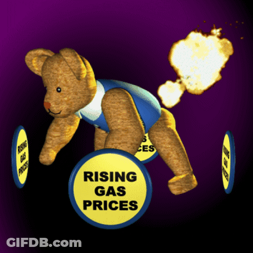 Cartoon Bear Burning Gas Animation GIF