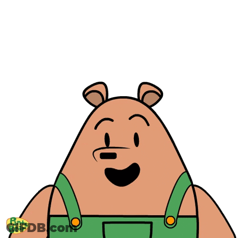 Cartoon Bear Giving Heart I Love You GIF