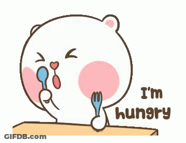 Cartoon Bear Holding Fork And Spoon GIF