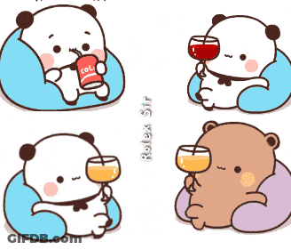 Cartoon Bear Holding Glass Of Wine GIF