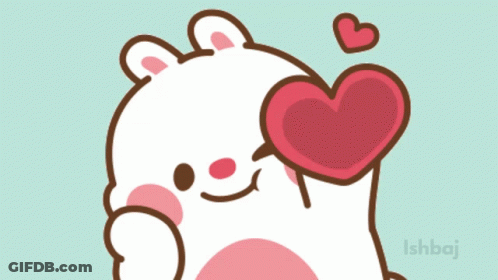Cartoon Bear Holding Heart In Front Of Eyes GIF