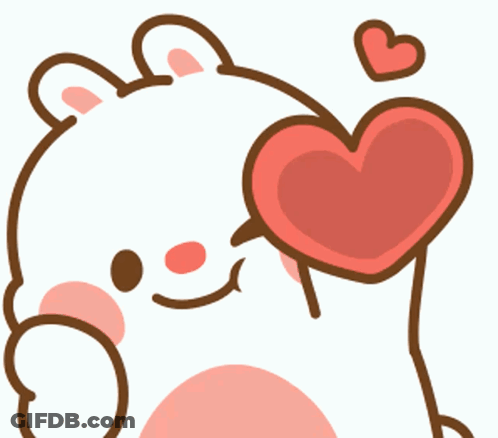 Cartoon Bear Holding Heart GIF