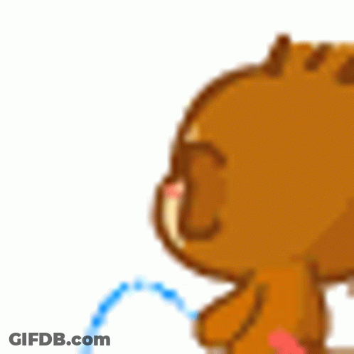 Cartoon Bear Holding Hose In Mouth GIF