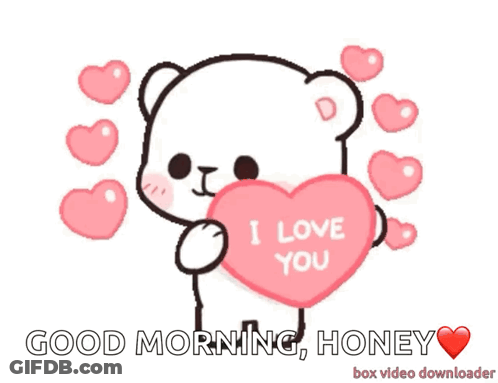 Cartoon Bear Holding I Love You Heart GIF