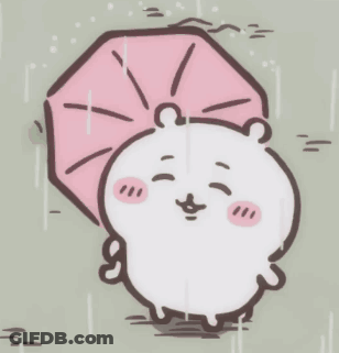 Cartoon Bear Holding Pink Umbrella GIF