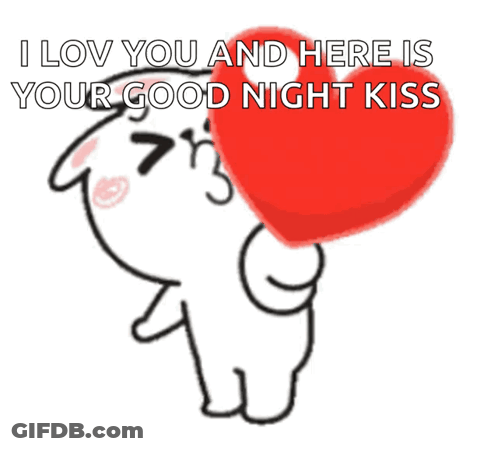 Cartoon Bear Holding Red Heart I Love You GIF