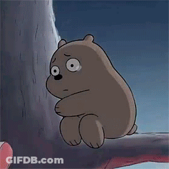 Cartoon Bear Hugging Tree GIF