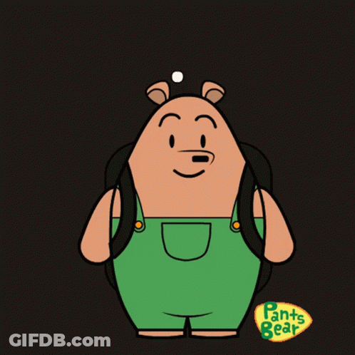 Cartoon Bear In Green Overalls Saying Back To School GIF