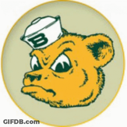 Cartoon Bear In White Hat With Letter B GIF