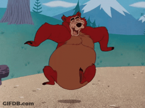 Cartoon Bear Jumping In Air GIF