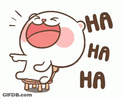 Cartoon Bear Laughing On Stool GIF