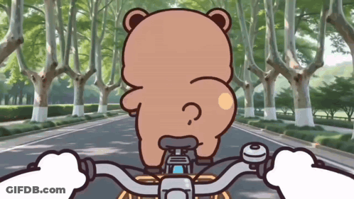 Cartoon Bear Laying On Bed Next To Panda GIF