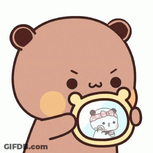 Cartoon Bear Looking Through Magnifying Glass GIF