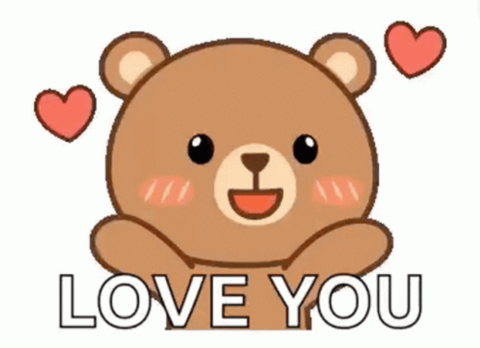 Cartoon Bear Love You GIF