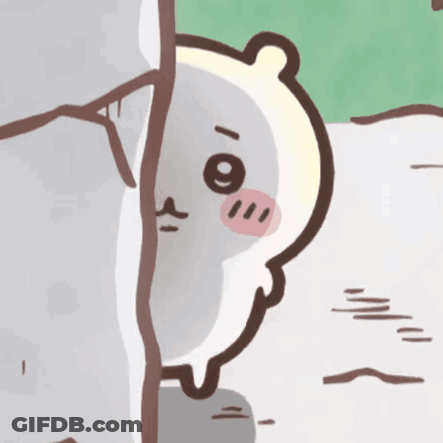 Cartoon Bear Peeking Behind Wall GIF