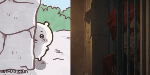 Cartoon Bear Peeking Out GIF