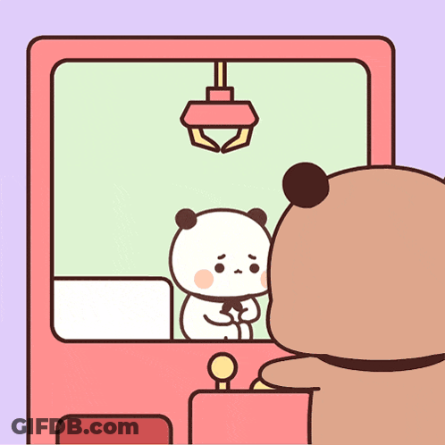Cartoon Bear Playing Game With Panda GIF