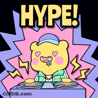 Cartoon Bear Playing Records Hype GIF