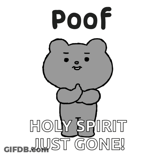 Cartoon Bear Poof Holy Spirit Just Gone GIF
