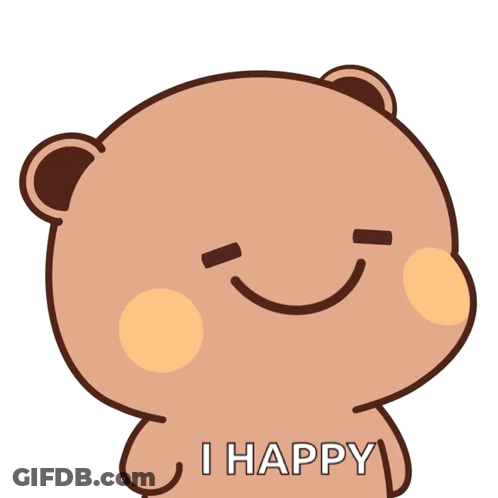 Cartoon Bear Saying I Happy GIF