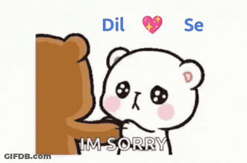 Cartoon Bear Saying I'm Sorry To Brown Bear GIF