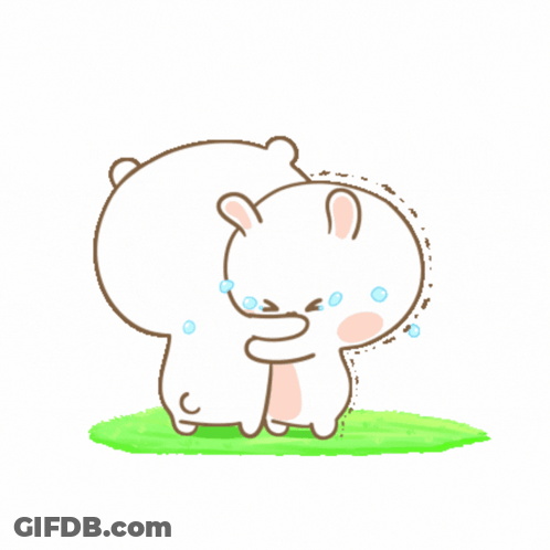 Cartoon Bear Saying I'm Sorry While Hugging Another Bear GIF
