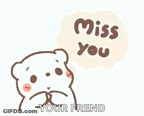 Cartoon Bear Saying Miss You GIF