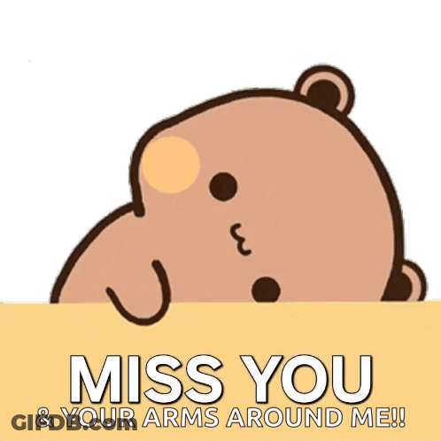 Cartoon Bear Saying Miss You GIF