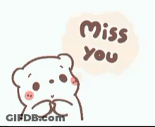 Cartoon Bear Saying Miss You GIF