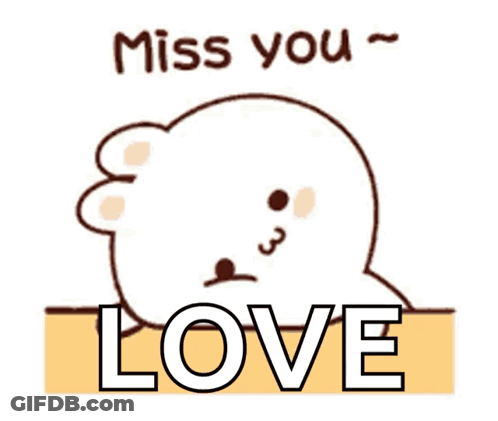 Cartoon Bear Saying Miss You Love GIF