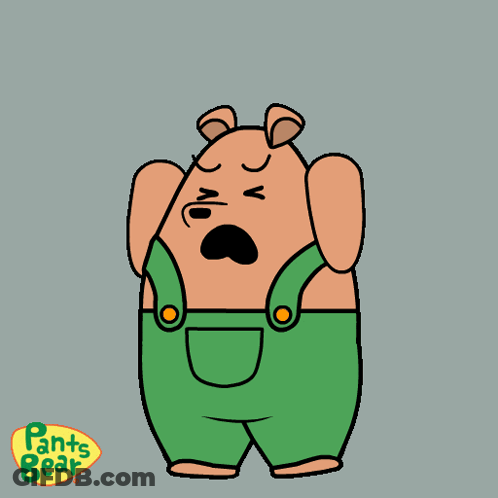 Cartoon Bear Saying No GIF