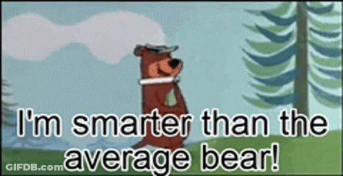 Cartoon Bear Saying Smarter Than Average GIF