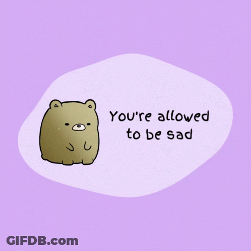 Cartoon Bear Saying You're Allowed To Be Sad GIF