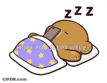 Cartoon Bear Sleeping With Phone In Mouth GIF