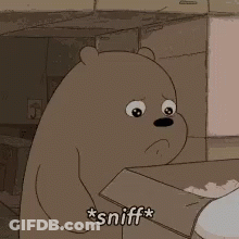 Cartoon Bear Sniffing In Kitchen GIF