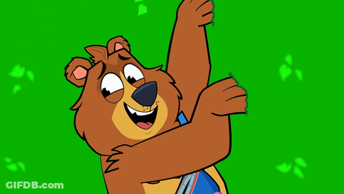 Cartoon Bear Standing Arms Crossed GIF
