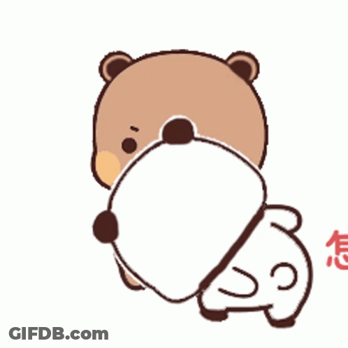 Cartoon Bear Standing Next To Another GIF