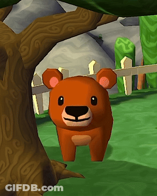 Cartoon Bear Standing Under Tree GIF