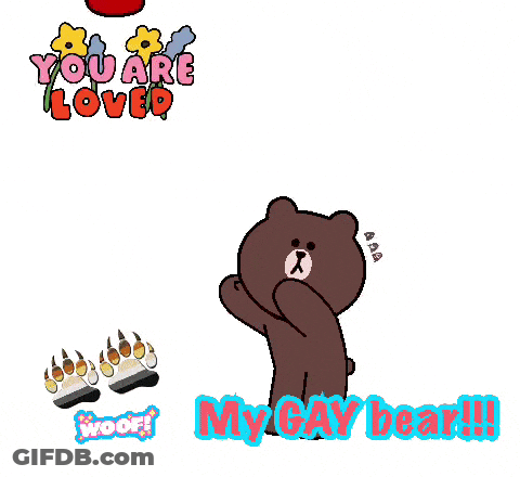 Cartoon Bear Surrounded By Hearts You Are Loved GIF